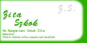 zita szkok business card